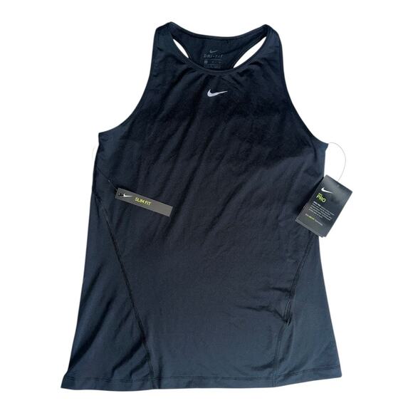 Nike Pro size small black all over mesh tank top NWT-SLIM FIT Activewear apparel - Picture 2 of 7